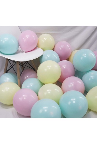 Balon Evi 100 Adet Makaron Balon Balon - Karışık Soft Renk Pastel Balon