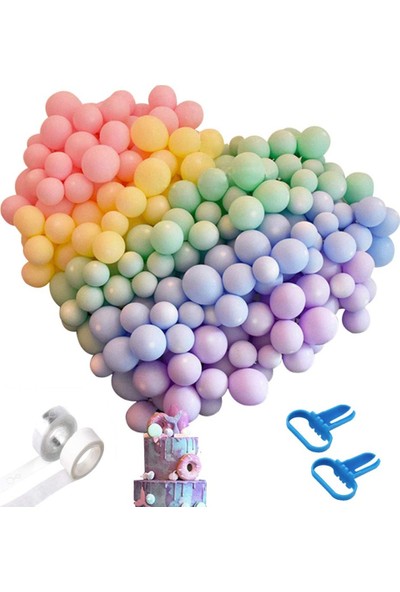 Balon Evi 100 Adet Makaron Balon Balon - Karışık Soft Renk Pastel Balon