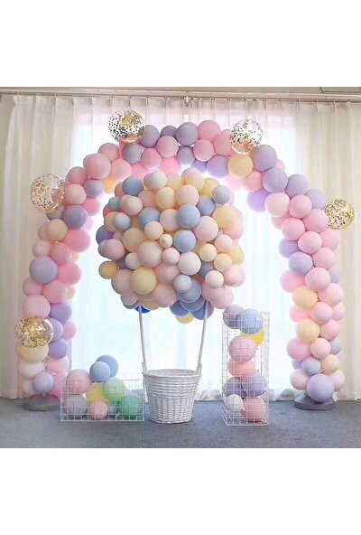 Balon Evi 50 Adet Makaron Balon - Karışık Soft Renk Pastel Balon