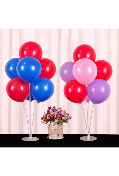 Balon Evi 2 Adet Ayaklı Balon Standı - Dekoratif 7 Li Balon Standı