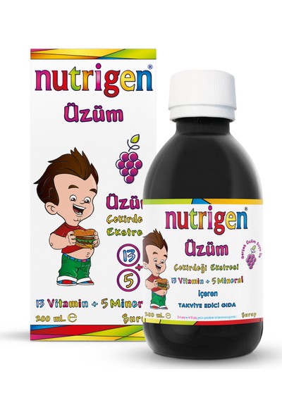 Nutrigen Üzüm Çekirdeği Ekstreli Vitamin Mineral Şurubu 200 ml