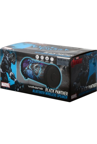 Volkano Marvel Avengers Black Panther Kara Panter Radyolu USBli Bluetooth Hoparlör Lisanslı MV-1003-BP1