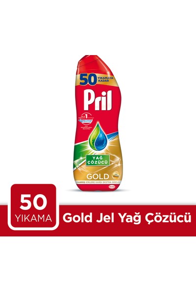 Pril Bulaşık Makinesi Deterjanı Gold Jel Yağ Çözücü 50 Yıkama