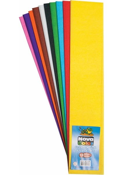 Nova Color Nc-338 Krapon Kağıdı 10'Lu Karışık Renkli Set