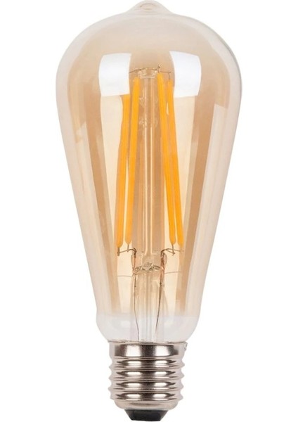 Edison St 64 Flamanlı Rustik Led Ampul 6 Watt Armut Model Rustik Ampul