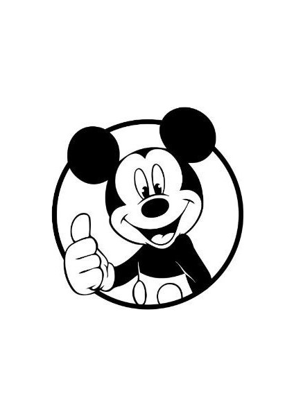 Areksan Mickey Mouse Siyah 20 cm Oto Sticker