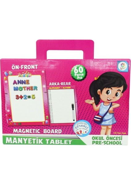 Eğitici Manyetik Tablet 62 Parça - Pembe