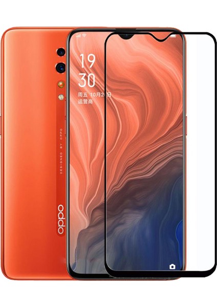 Oppo Reno Z Tam Kaplayan Çerçeveli Tempered Ekran Koruyucu - Siyah