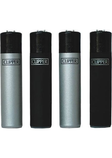 Clipper Micro Soft Taşlı Doldurulabilir Çakmak 4'Lü (Cm-220) Black&Silver