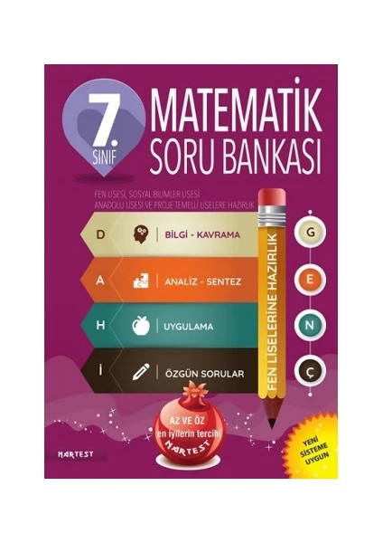 Nartest Yayınevi 7. Sınıf Dahi Genç Matematik Soru Bankası Fen Liselerine Hazırlık