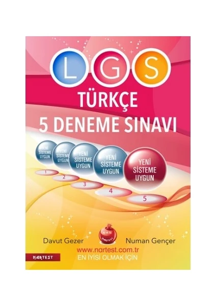 Nartest Yayınevi 8. Sınıf LGS Türkçe 5 Deneme Sınavı