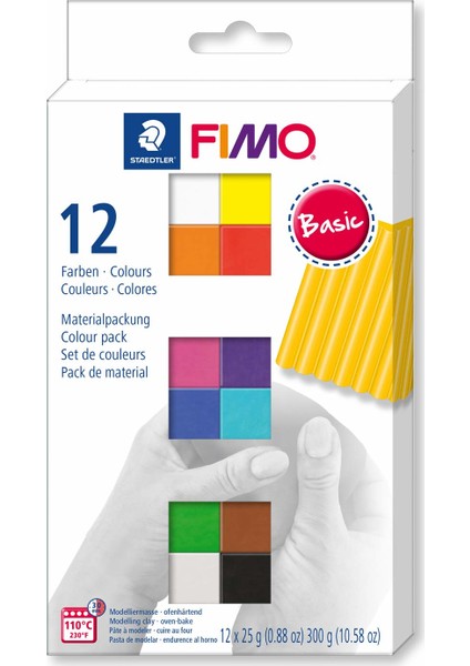 Staedtler Fimo Basic Polimer Kil Seti 12 Renk x 25 Gr.
