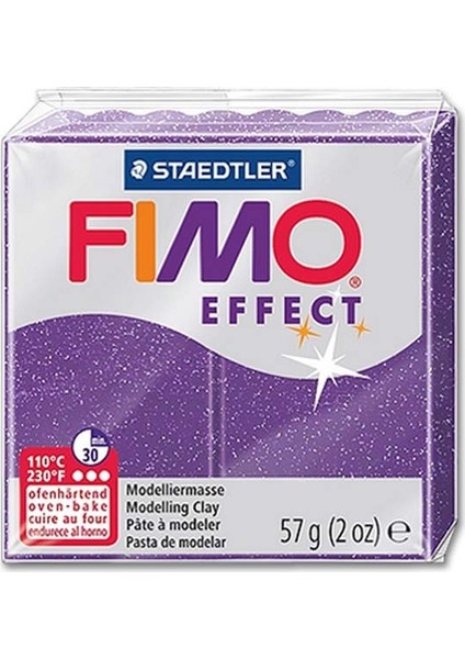 Staedtler Fimo Effect Polimer Kil 57 Gr. Glitter Lilac