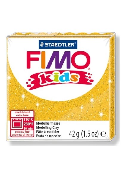 Staedtler Fimo Kids Yumuşak Polimer Kil 42 Gr. 112 Glitter (Simli) Gold