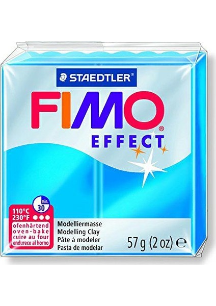 Staedtler Fimo Effect Polimer Kil 57 Gr. 374 Blue (Transparan)