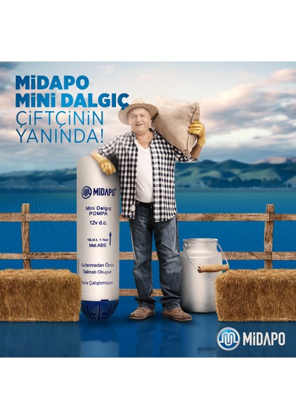 12V Büyük D.c Midapo Mini Dalgıç Pompa