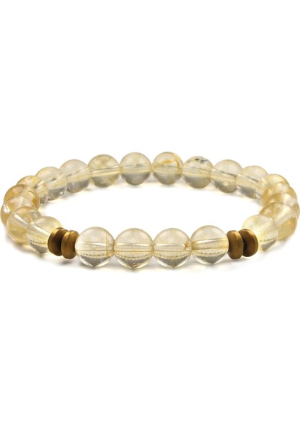8 mm Sitrin Doğal Taş Unisex Bileklik