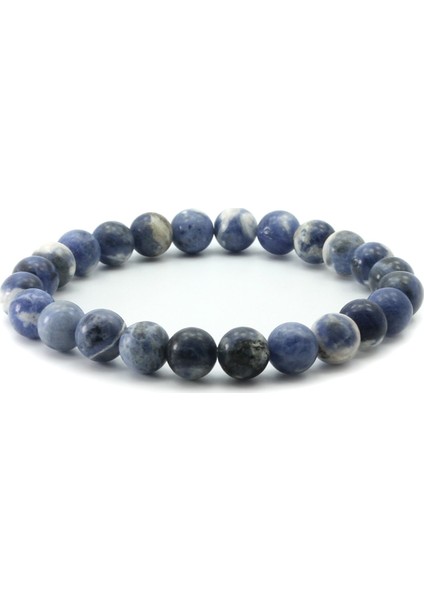 8 mm Sodalit Doğal Taş Unisex Bileklik modelleri