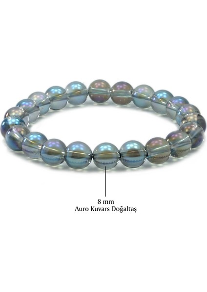 8 mm Auro Kuvars Doğal Taş Unisex Bileklik BBYN3167 fiyatları