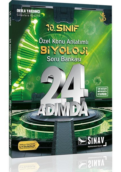 Sınav Yayınları 10. Sınıf Biyoloji 24 Adımda Özel Konu Anlatımlı Soru Bankası