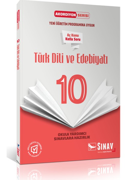 Sınav Yayınları 10. Sınıf Türk Dili ve Edebiyatı Akordiyon Kitap