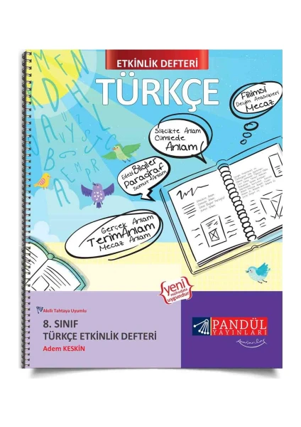 Pandül Yayınları 8. Sınıf Türkçe Etkinlik Defteri - Adem Keskin