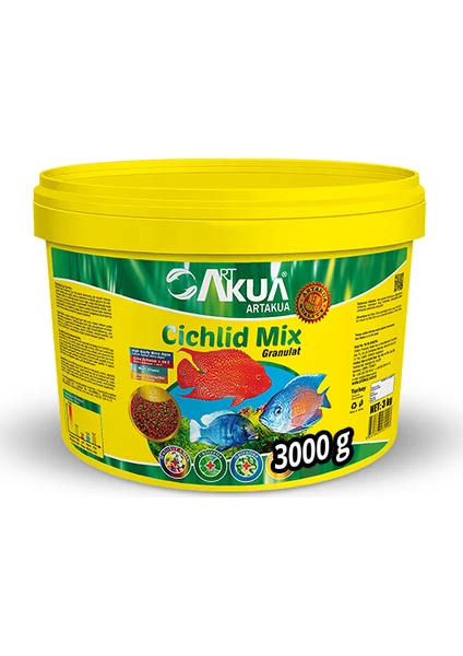 Art Akua Cichlid Mix Granül Yem 3 kg