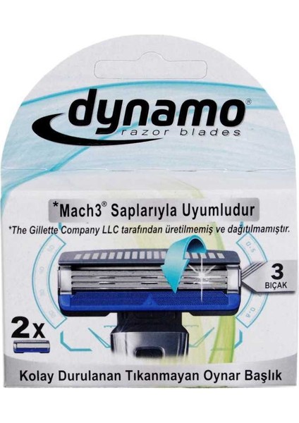 3 Bıçaklı Mach 3 Uyumlu Sistem Erkek Tıraş Bıçağı Seti