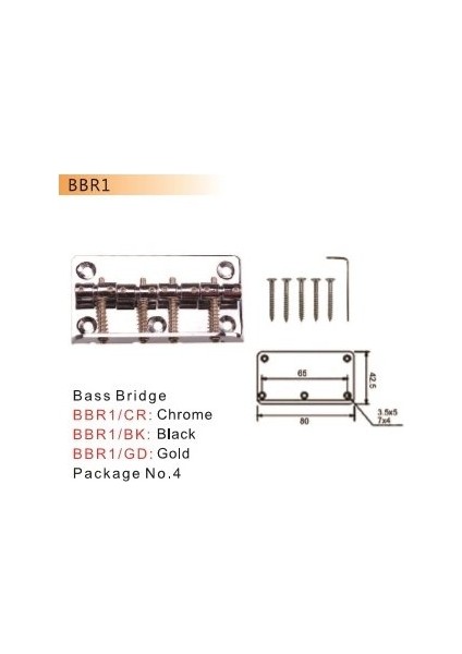 Bbr1Bk Siyah Bas Gitar Köprüsü