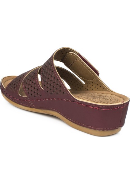10677 Fashion Anatomic Bordo Kadın Terlik fırsatları