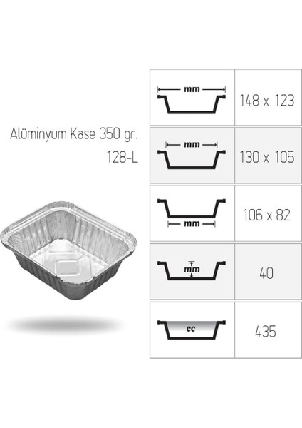 Alüminyum Kase 350 Gr. - 100'Lü