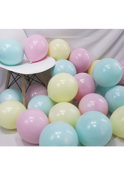 Balon Evi 50 Adet Makaron Balon - Karışık Soft Renk Pastel Balon