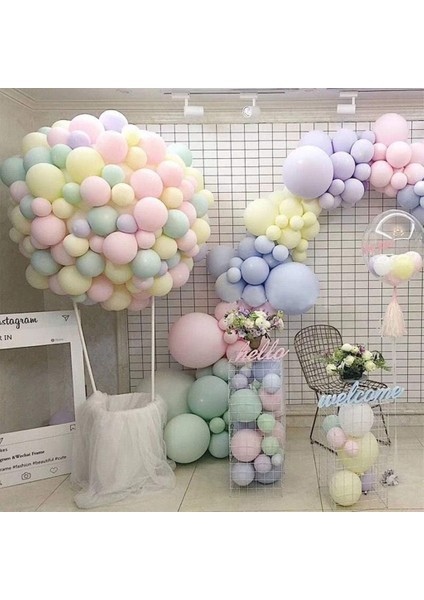 Balon Evi 50 Adet Makaron Balon - Karışık Soft Renk Pastel Balon