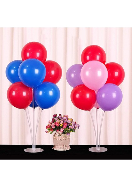 Balon Evi 2 Adet Ayaklı Balon Standı - Dekoratif 7 Li Balon Standı