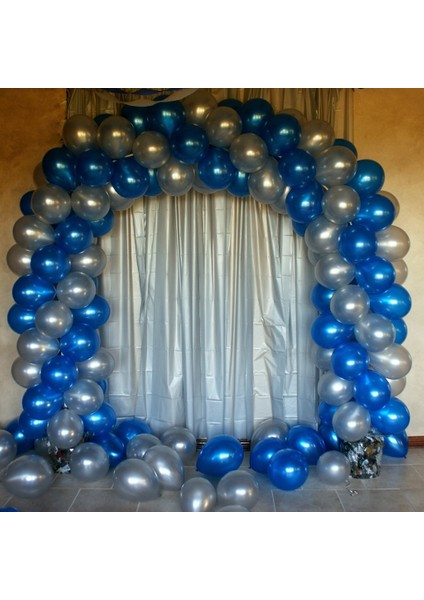 Balon Evi 50 Adet Metalik Kaliteli Balon (Mavi - Gümüş Karışık) Uçan Balon fırsatları