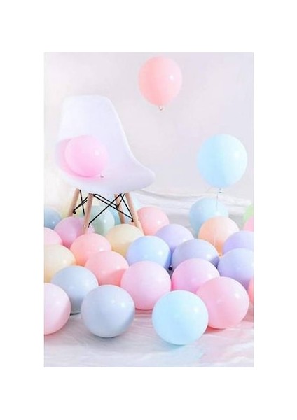 Balon Evi Makaron Pastel Soft Balon 50'Li modelleri
