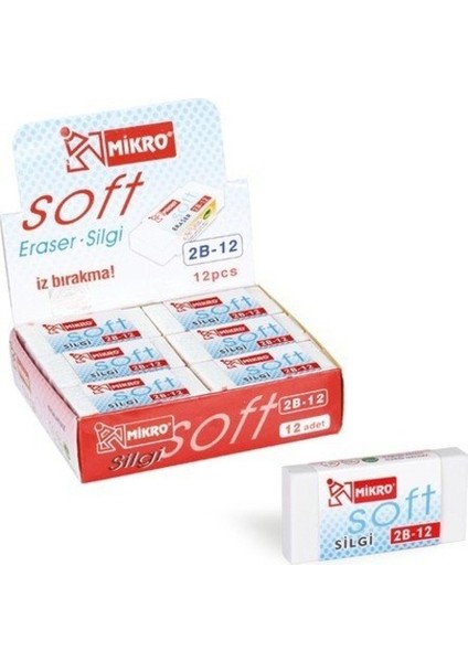 2b-12 Soft Silgi Büyük Kalıp 12 Li Paket