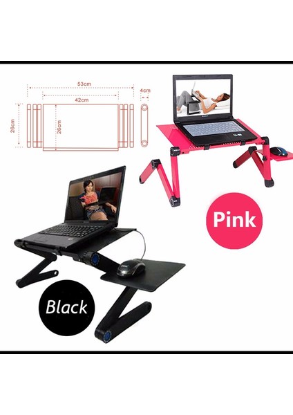 Fonksiyonel Portatif Katlanabilir Laptop Sehpası - Siyah