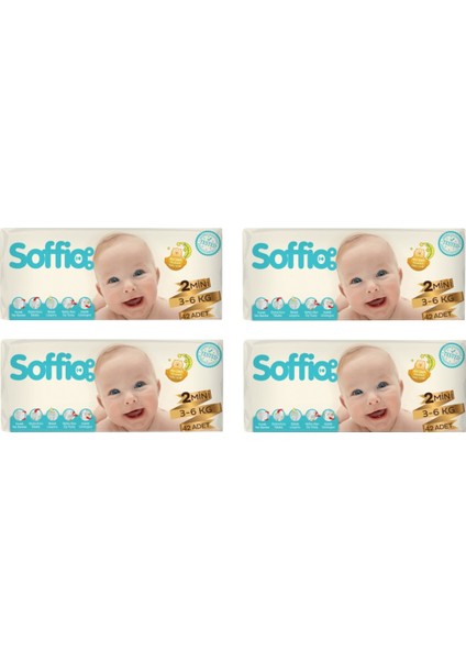 2 Numara 42X4=168 Adet Bebek Bezi 3-6 kg