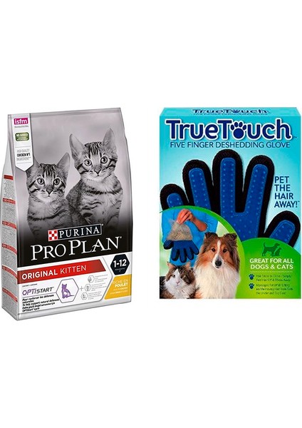 Kitten Junior Tavuklu Yavru Kedi Maması 1,5 kg + Bobo Touch Kedi Tüy Toplama Eldiveni