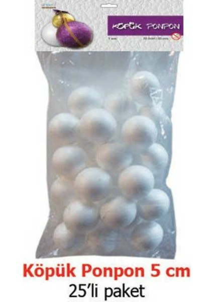 Foam Ball - Strafor Köpük Top 5 Cm. 25 Adet