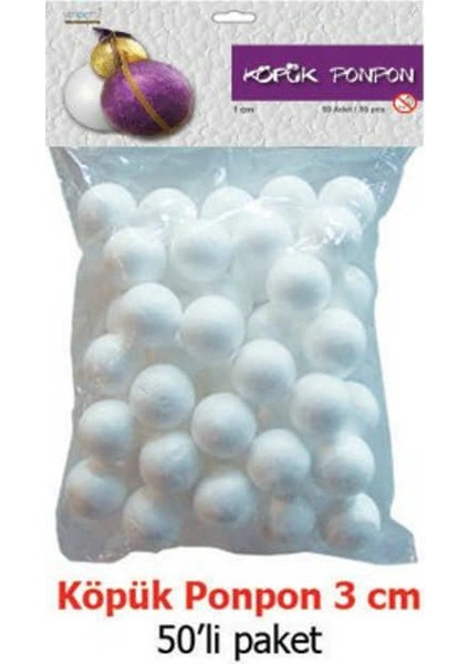 Foam Ball - Strafor Köpük Top 3 Cm. 50 Adet