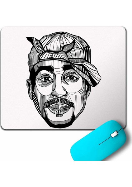 2Pac Tupac Shakur Makaveli Cartoon Atwork Hip Hop Mouse Pad