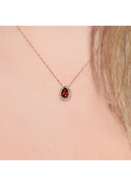 Pırlanta Yakut Damla Rose Kolye modelleri