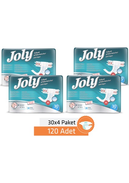 JOLY YETİŞKİN BEZİ MEDIUM 120 ADET