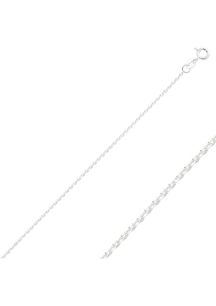 Gümüş 925 Ayar 40 Mikron Tıraşlı Forse Zincir Kolye