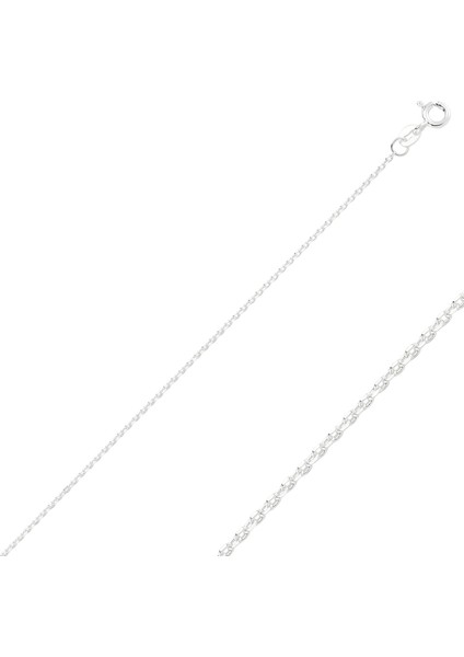 Gümüş 925 Ayar 30 Mikron Tıraşlı Forse Zincir Kolye