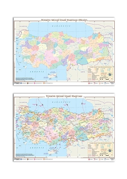 Ankara Yayıncılık Türkiye Mülki İdare Haritası (Yazılabilir - Silinebilir)