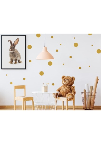 Areksan 3,4,5 cm Lik Altın Yaldız Dekoratif Puantiyeler Çocuk Odası Duvar Sticker 170 Adet 4,5 cm