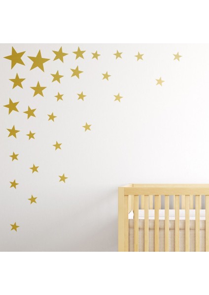Areksan Reklam Altın Yaldız Dekoratif Duvar Yıldız Sticker160 Adet 4,5 cm